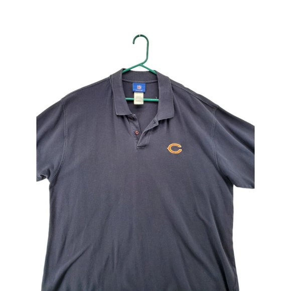 CHICAGO BEARS Shirt Men’s Short Sleeve Polo NFL Navy Blue Extra Large - Picture 4 of 7
